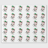 牛のクリスマスエルフ ラッピングペーパー (フラット)