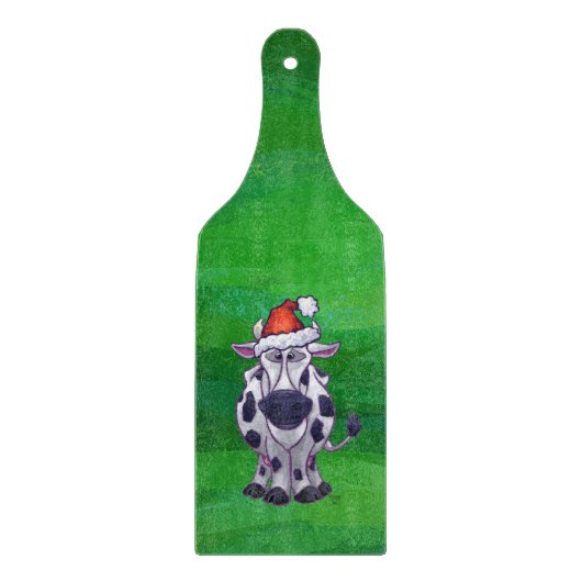 牛のクリスマスオングリーン カッティングボード (正面)
