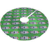 牛のクリスマスオングリーン ブラッシュドポリエステルツリースカート (アングル)