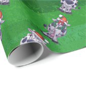 牛のクリスマスオングリーン ラッピングペーパー (ロールコーナー)