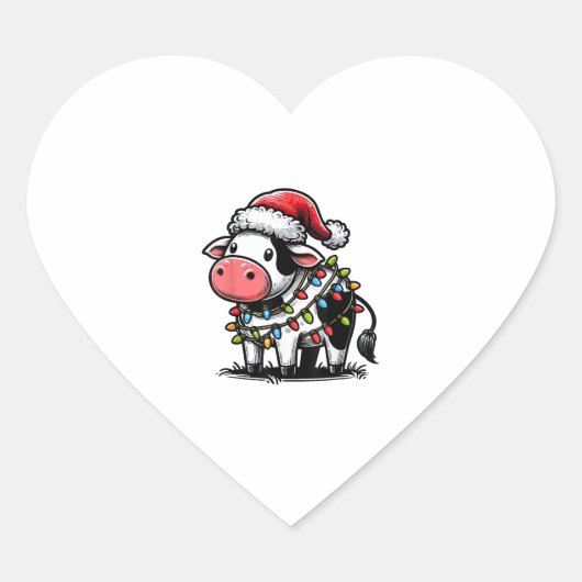 牛のクリスマスコスメ子供へント ハートシール (正面)