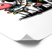 牛のクリスマスコスメ子供へント ポスター (角)