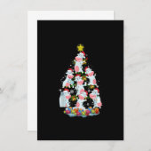 牛のクリスマスツリーおもしろいクリスマスギフトかわいい牛の恋人 招待状 (正面/裏面)