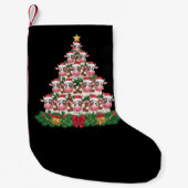 牛のクリスマスツリーおもしろい牛の恋人の牛のクリスマス スモールクリスマスストッキング (正面)