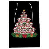 牛のクリスマスツリーおもしろい牛の恋人の牛のクリスマス ミディアムペーパーバッグ (正面)