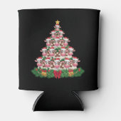 牛のクリスマスツリーおもしろい牛の恋人の牛のクリスマス 缶クーラー (正面)