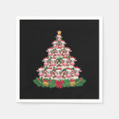 牛のクリスマスツリー おもしろい 牛好きのための クリスマス スタンダードカクテルナプキン (正面)