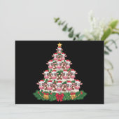 牛のクリスマスツリー おもしろい 牛好き 牛のXmas シーズンカード (スタンド正面)