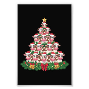 牛のクリスマスツリー 牧畜好きな人への牛のプレゼント フォトプリント