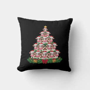 牛のクリスマスツリー 面白い 牛愛好家のための クリスマス クッション