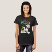 牛のクリスマス飾り サンタ 牛 クリスマス Tシャツ (正面フル)