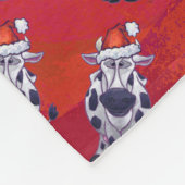 牛のクリスマス フリースブランケット (角)