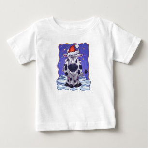 牛のクリスマス ベビーTシャツ