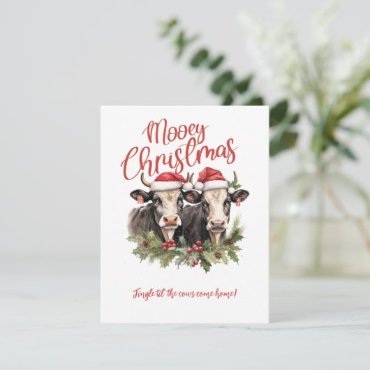 牛のクリスマス メリークリスマス 招待状 (スタンド正面)