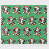 牛のクリスマス ラッピングペーパー (フラット)