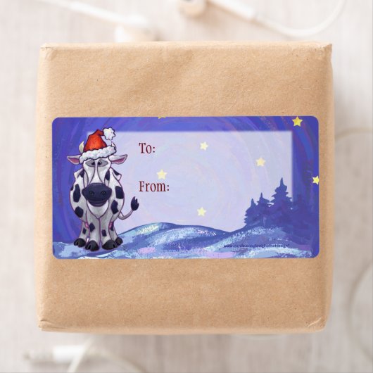 牛のクリスマス ラベル (インサイチュ)