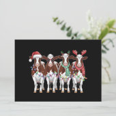 牛のクリスマス 牛好きな人のためのホリデーギフト 農場  シーズンカード (スタンド正面)