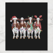 牛のクリスマス 牛好きな人のためのホリデーギフト 農場 ワインラベル (シングルラベル)