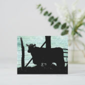 牛のグランジシルエット ポストカード (スタンド正面)