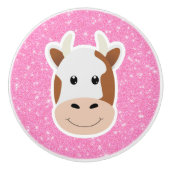 牛のグリッター セラミックノブ (正面)