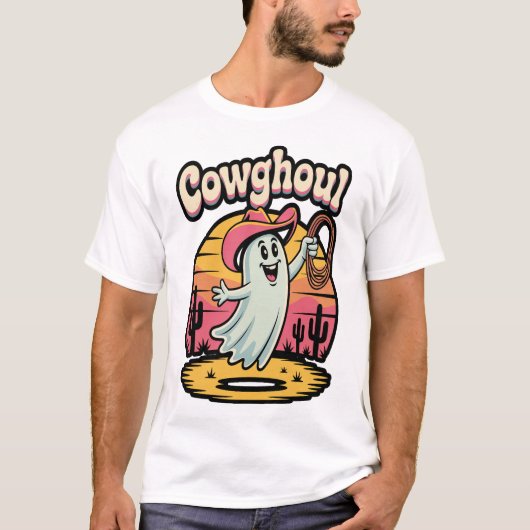 牛のゴースト ハロウィン 怖い Tシャツ (正面)