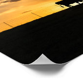 牛のサンセットシルエット ポスター (角)