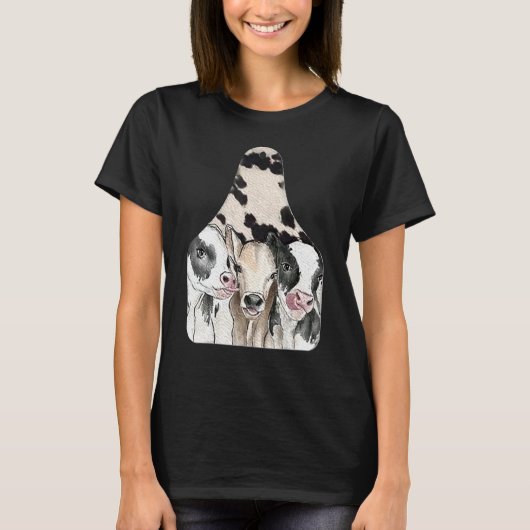 牛のショータグ 牛革 ウェスタン サザン 農場 動物 Tシャツ (正面)