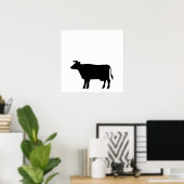 牛のシルエット ポスター (ホームオフィス)