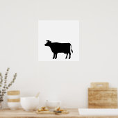 牛のシルエット ポスター (キッチン)