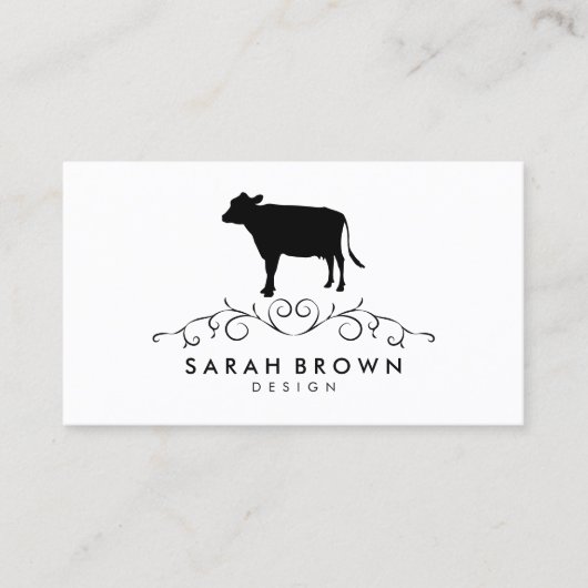 牛のシルエット 名刺 (正面)