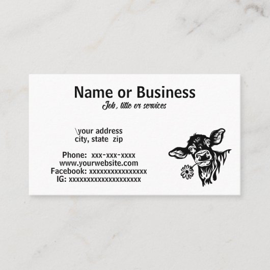 牛のシルエット 名刺 (正面)