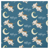 牛のジャンプ月の水のカラーアート名前をカスタムする ファブリック (見本)