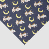 牛のジャンプ月の水の色絵画の芸術 薄葉紙 (詳細)