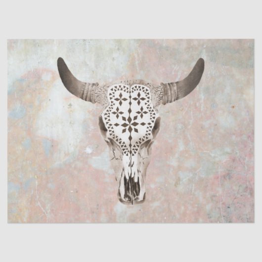 牛のスカルの切り離しティッシュペーパー 薄葉紙 (正面)