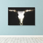 牛のスカル キャンバスプリント (インサイチュ (ウッドフロア))