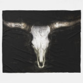 牛のスカル フリースブランケット (正面(横))