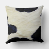 牛のスキンファーテクスチャ(黒と白カスタマイズ) クッション (裏面)