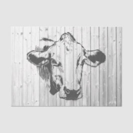 牛のスケッチ風化されたバームウッドデカップージ 薄葉紙