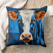 牛のステンドグラス クッション (ブランケット)