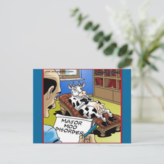 牛のセラピー4 Mooo障害ギフトTeeカード ポストカード (スタンド正面)