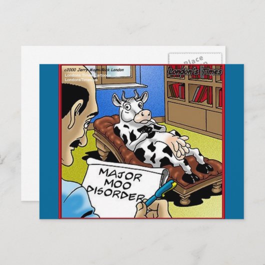 牛のセラピー4 Mooo障害ギフトTeeカード ポストカード (正面/裏面)