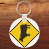 牛のゾーン道路標識 キーホルダー (正面)