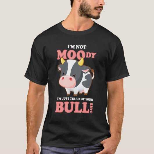 牛のダジャレ サーカスティック メーム Tシャツ (正面)