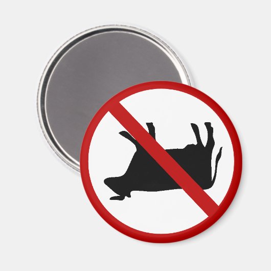 牛のチップは絶対に許されない!磁おもしろい石 マグネット (正面/裏面)