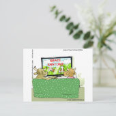 牛のテレビ番組おもしろい漫画 ポストカード (スタンド正面)