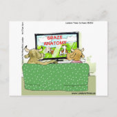 牛のテレビ番組おもしろい漫画 ポストカード (正面)