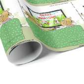 牛のテレビ番組おもしろい漫画 ラッピングペーパー (ロールコーナー)