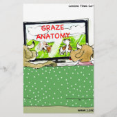 牛のテレビ番組おもしろい漫画 便箋 (正面)