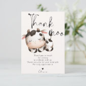 牛のテーマの赤ちゃんシャワー サンキューカード (スタンド正面)