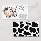 牛のテーマ本ベビーの赤ちゃんシャワー エンクロージャーカード (正面/裏面)